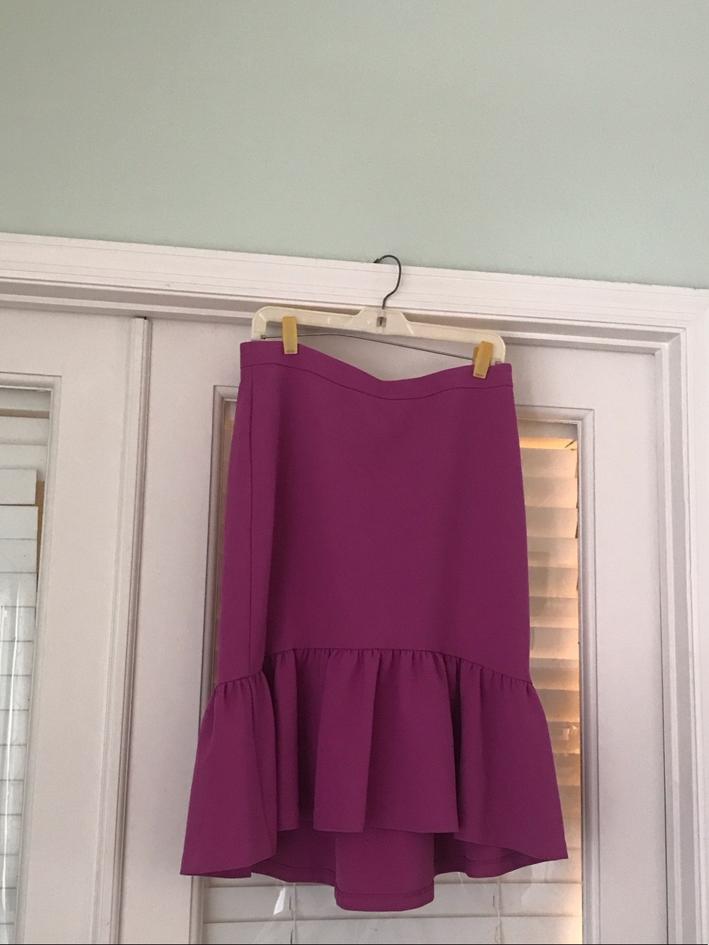 Ann Taylor Fuchsia High-Low Ruffle Hem Skirt